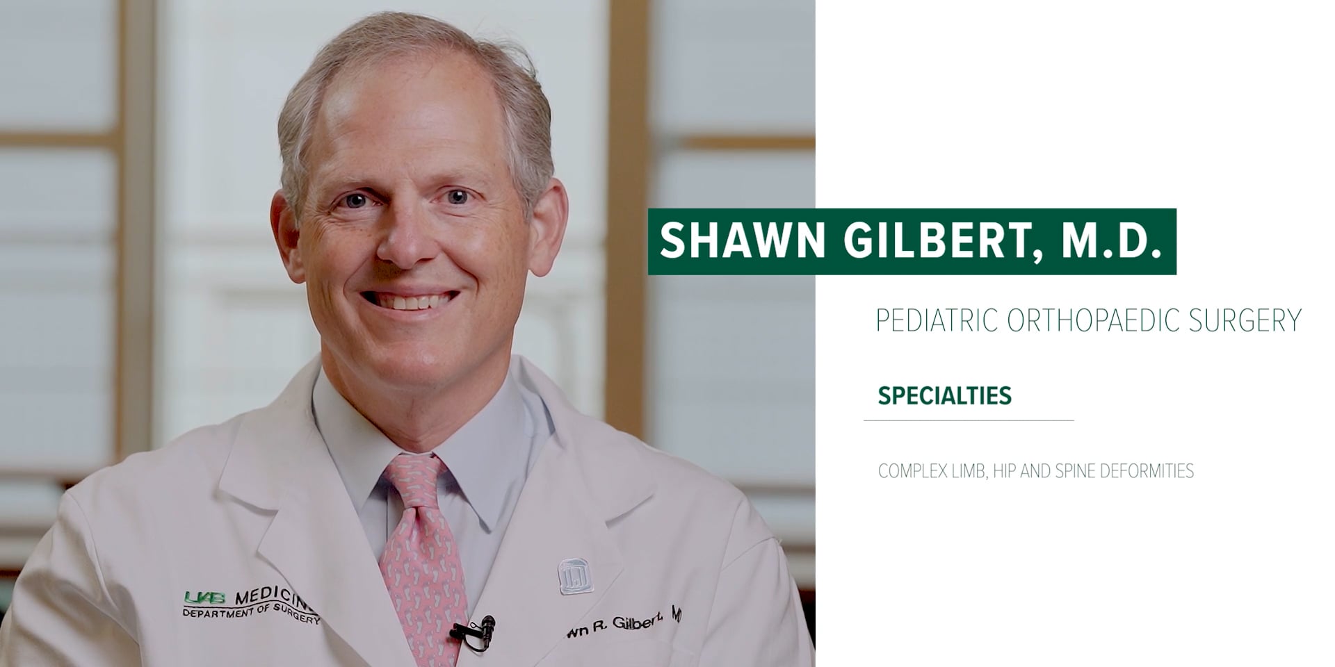 Dr. Shawn Gilbert | UAB Orthopaedics on Vimeo