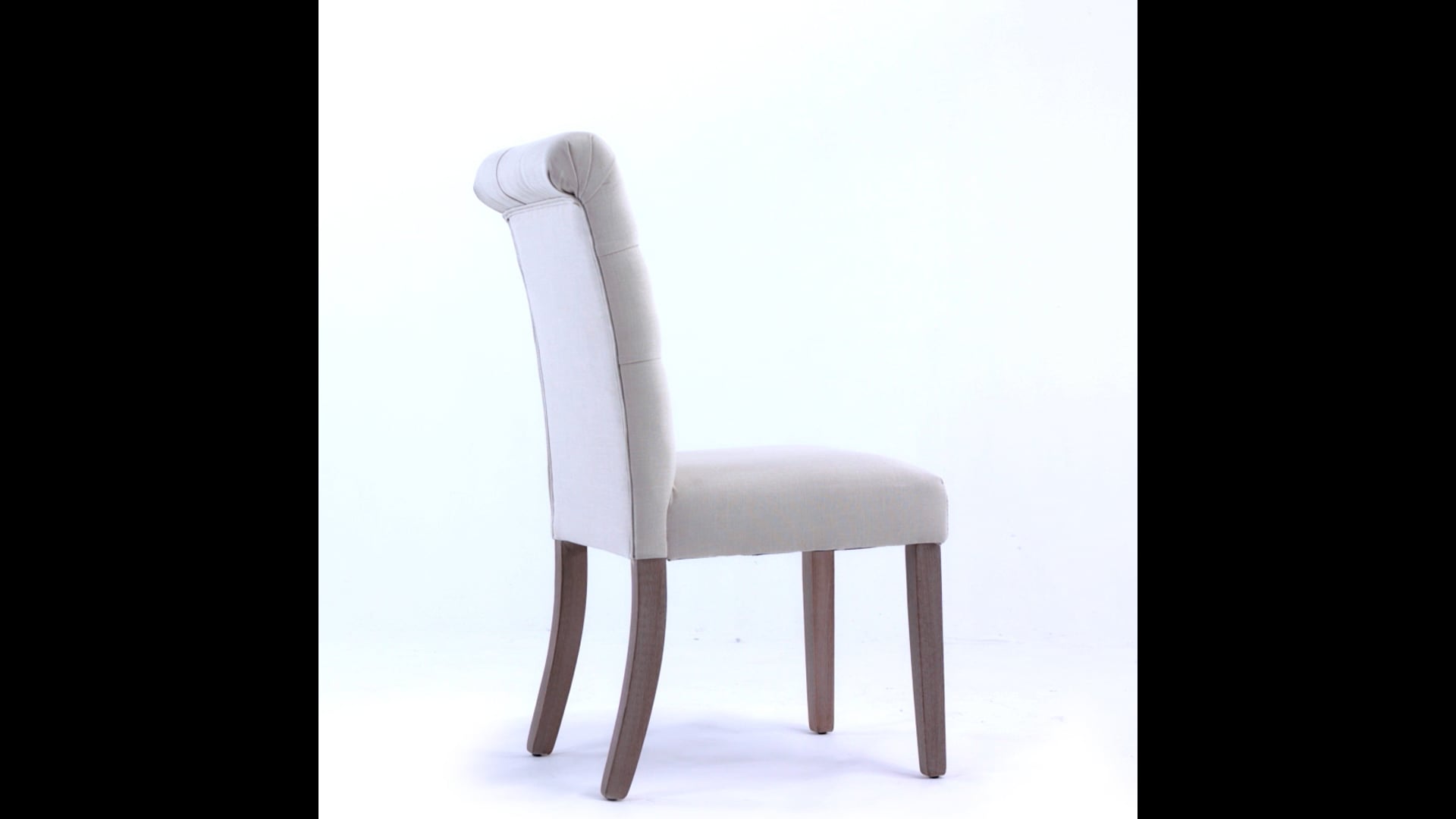 Button Tufted Armless Dining Room Chairs, Set of 2 Transitional