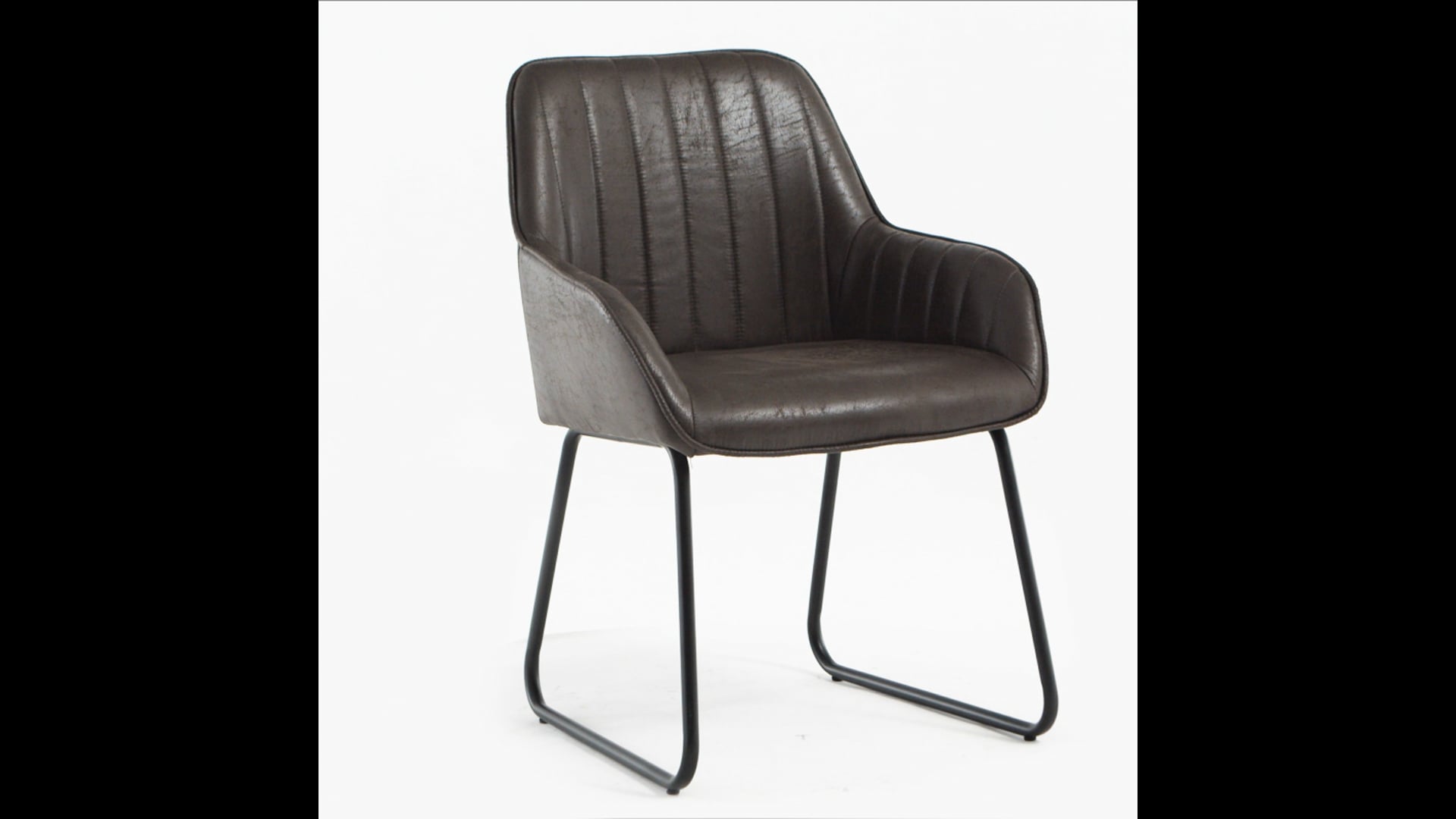 Home Beyond Synthetic Leather Dining Chairs, Set of 2 Industrial