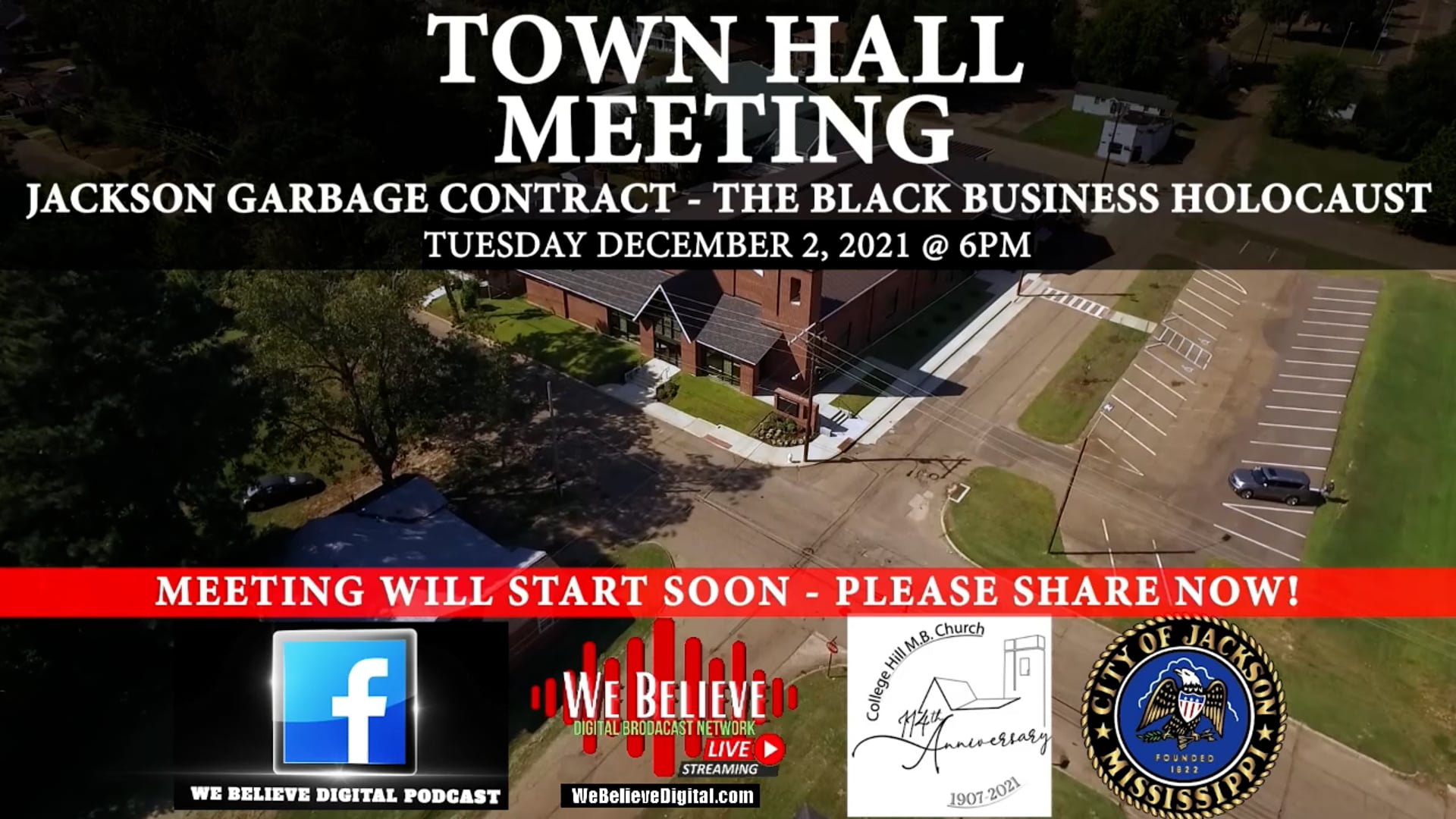 GARBAGE CONTRACT TOWNHALL HOSTED BY MAYOR CHOKWE ANTAR LUMUMBA, JACKSON @ COLLGE HILL M.B. CHURCH - 12.2.21