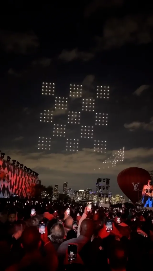 Watch drone light display for Virgil Abloh's final show for Louis Vuitton  in Miami 
