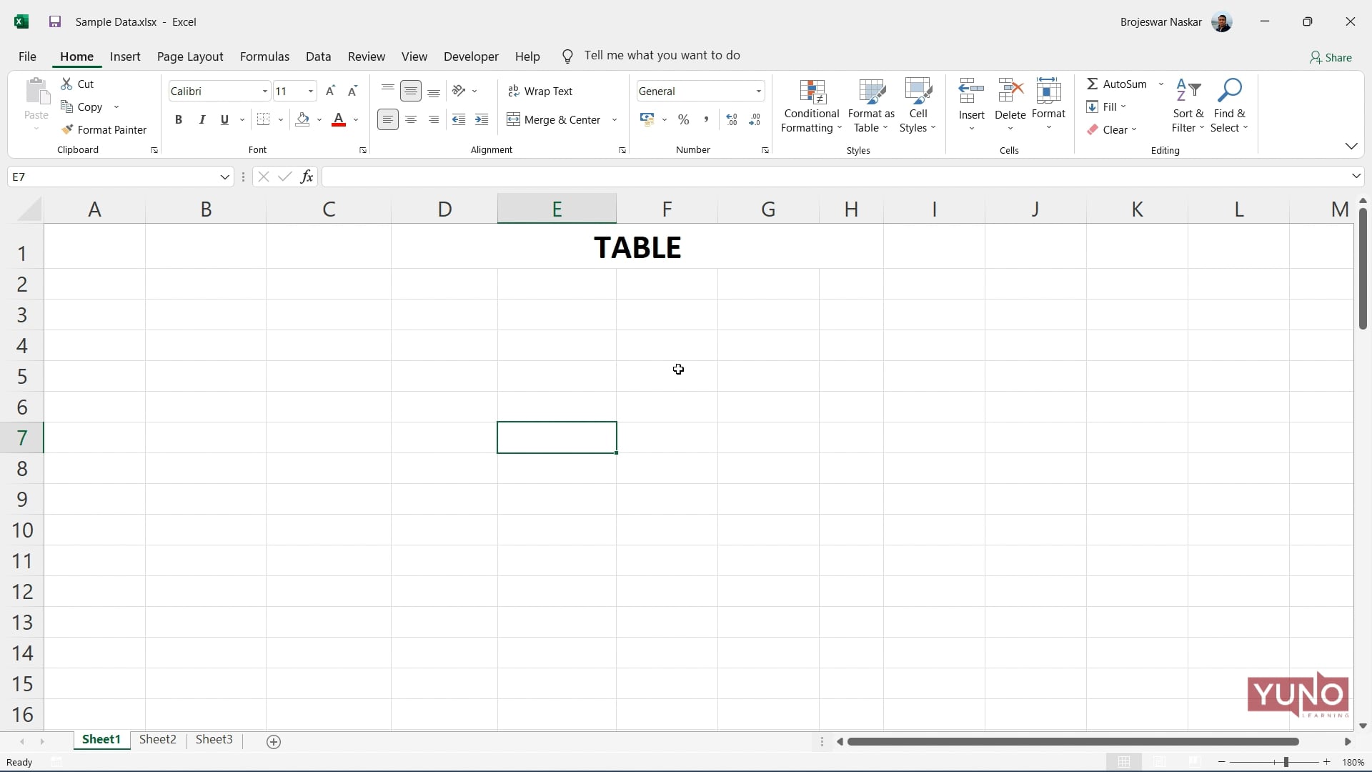 Excel table function yuno learning
