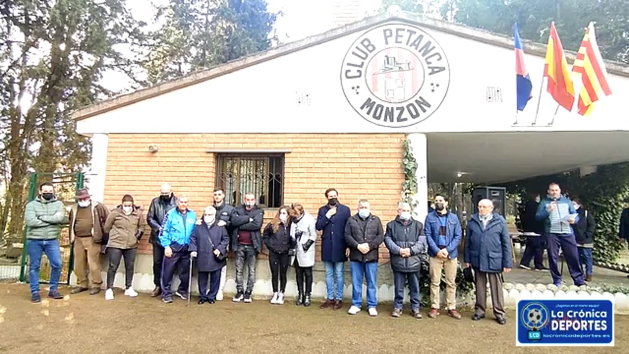 EL CLUB PETANCA MONZÓN Y EL AYUNTAMIENTO MONTISONENSE LE HICIERON A JESÚS SANCHEZ UN EMOTIVO HOMENAJE