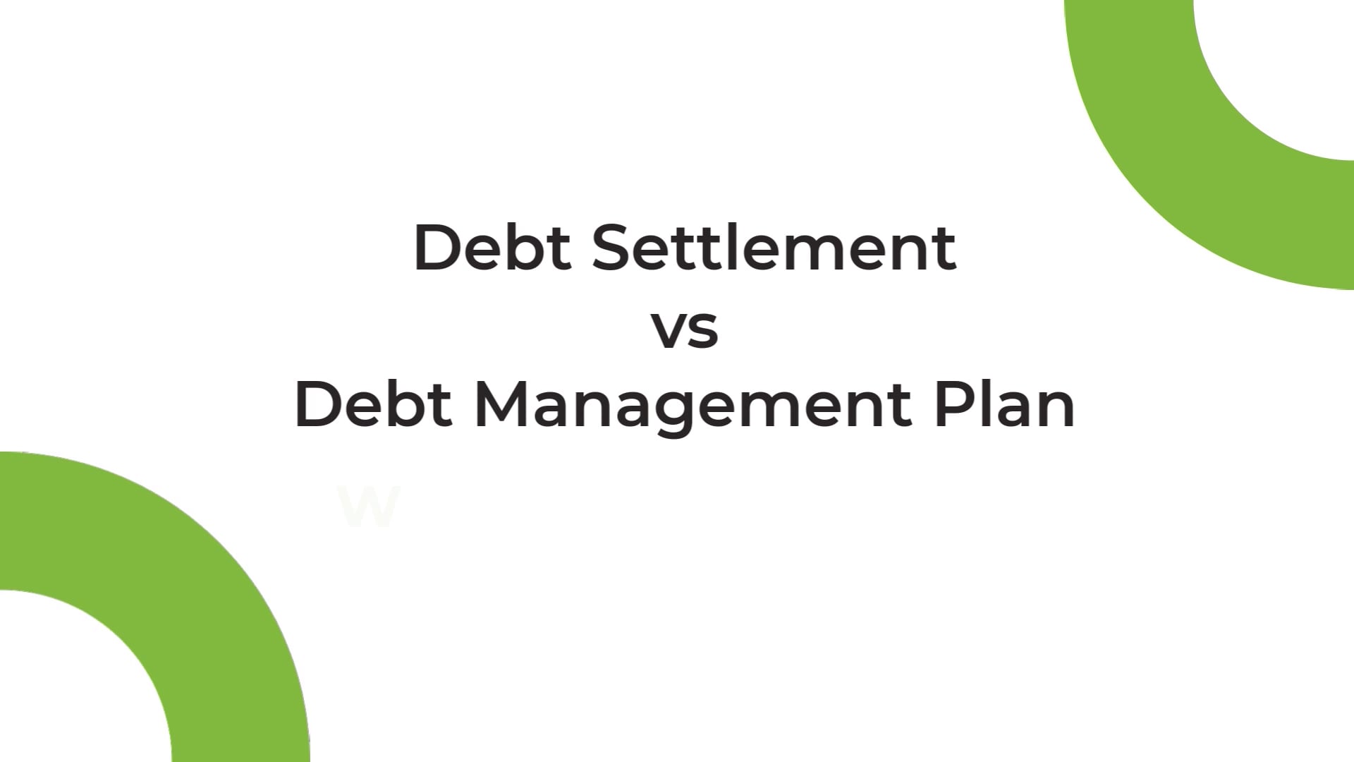 Debt Management Vs. Debt Settlement On Vimeo