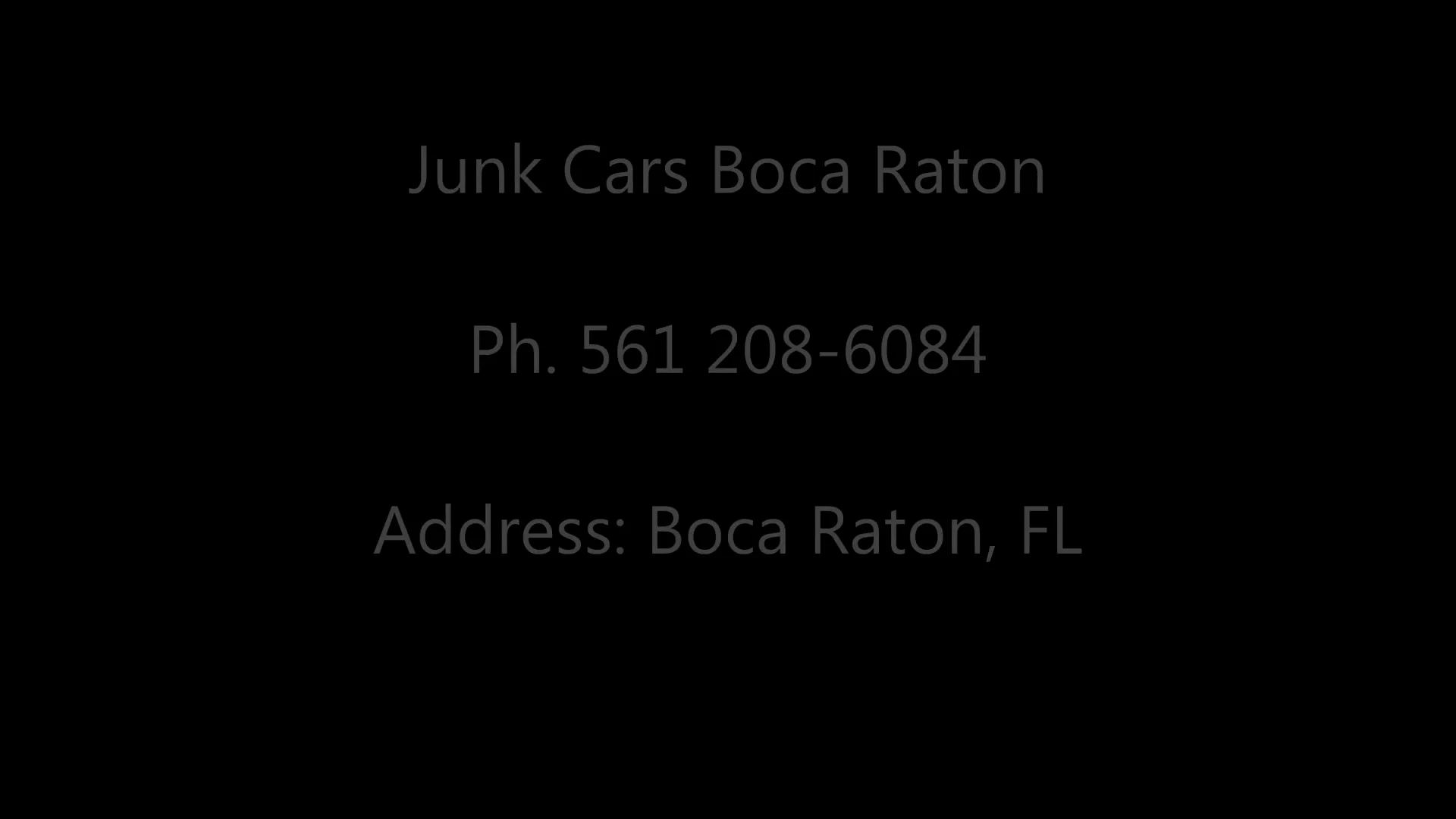 Junk Cars Boca Raton Cash For Junk Cars Boca Raton FL on Vimeo