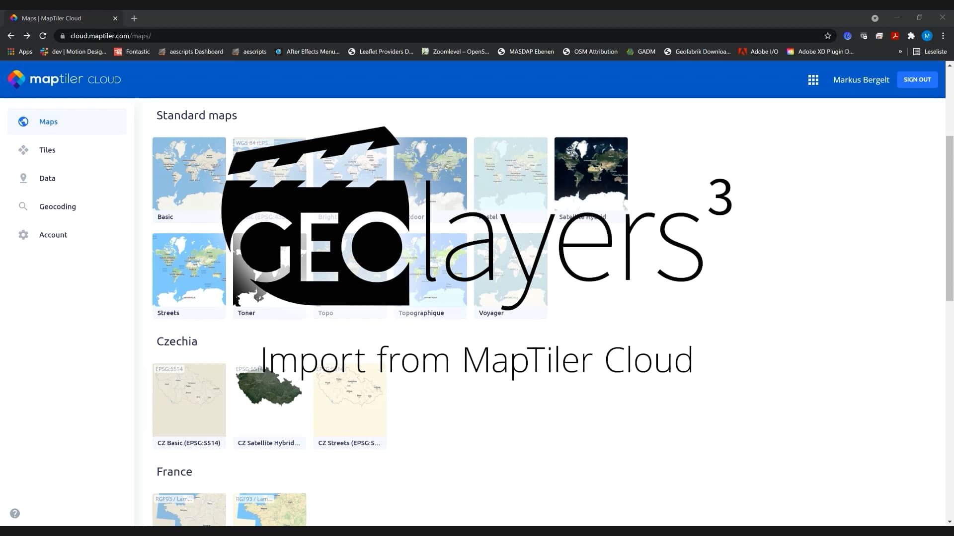 GEOlayers 3 - Import from MapTiler Cloud on Vimeo