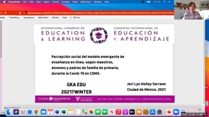 Percepción social del modelo emergente de enseñanza en línea, según maestros, alumnos y padres de familia de primaria, durante la Covid-19 en CDMX.