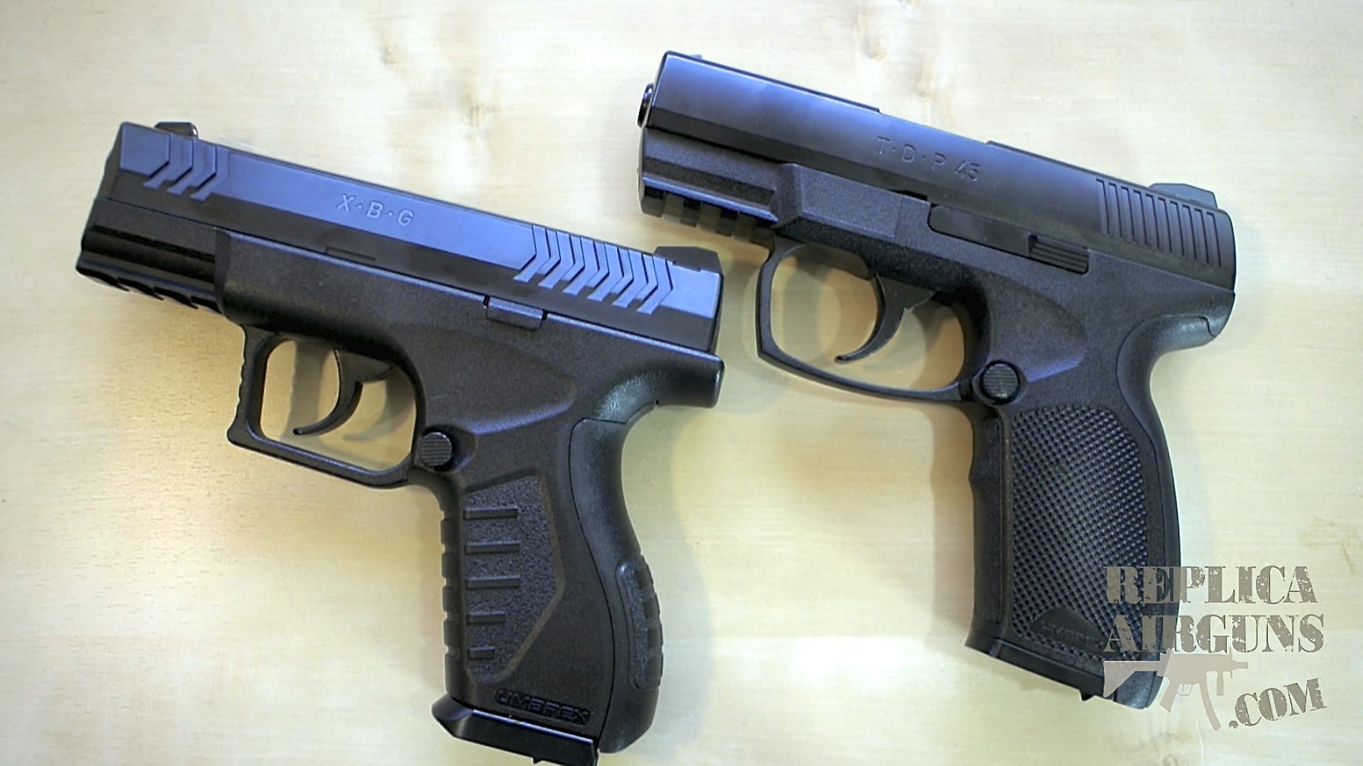 Umarex XBG and TDP 45 CO2 BB Pistol Table Top Review