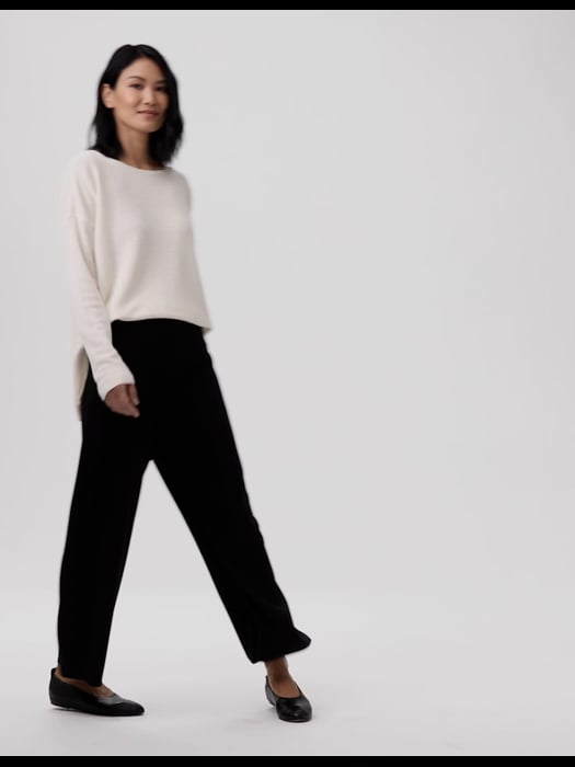 Stretch Jersey Knit Wide-Leg Pant