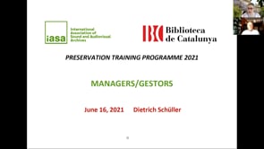 IASA 2021 Preservation Training Programme