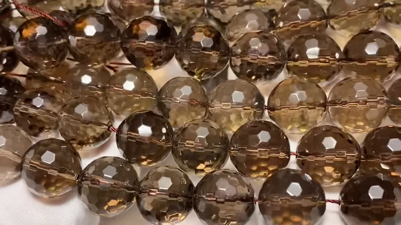 スモーキークォーツ （茶水晶）｜産地・ブラジル 128面ラウンド
