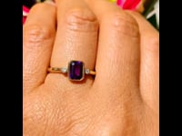 Amethist, diamant, 14kt ring 11850-0228