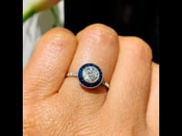 Diamond, Sapphire, Platinum Ring 7026-1864