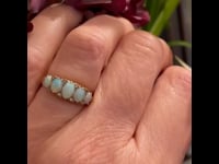 Opale, diamante, anello da 9 ct 10409-6551