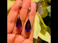 Amethyst, Diamond, 18ct Earrings 11524-2309