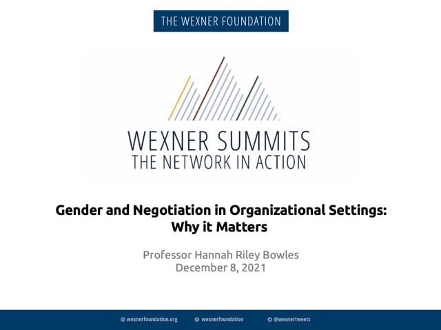 Gender and Negotiation in Organizational Spaces: Why it Matters