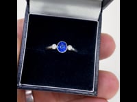 Diamond, Sapphire, Platinum Ring 13212-5060