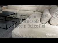 Comfy open-end hjørnesofa - Lincoln beige fløjl