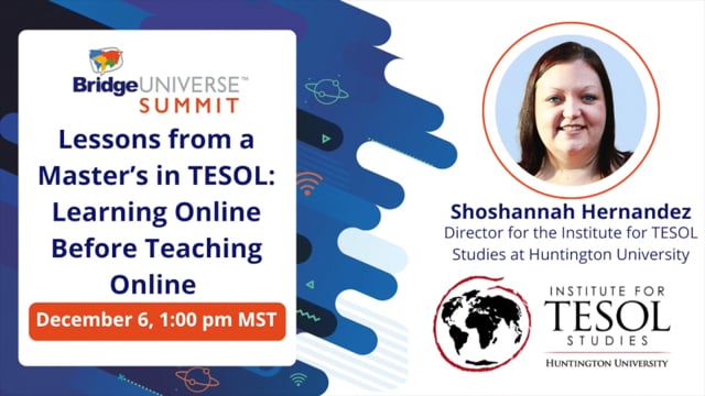 Lessons from a Master’s in TESOL: Learning Online Before Teaching Online