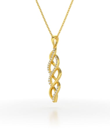 Vídeo: Collar Colgante de Oro 14K Diamante Cadena Oro incluida