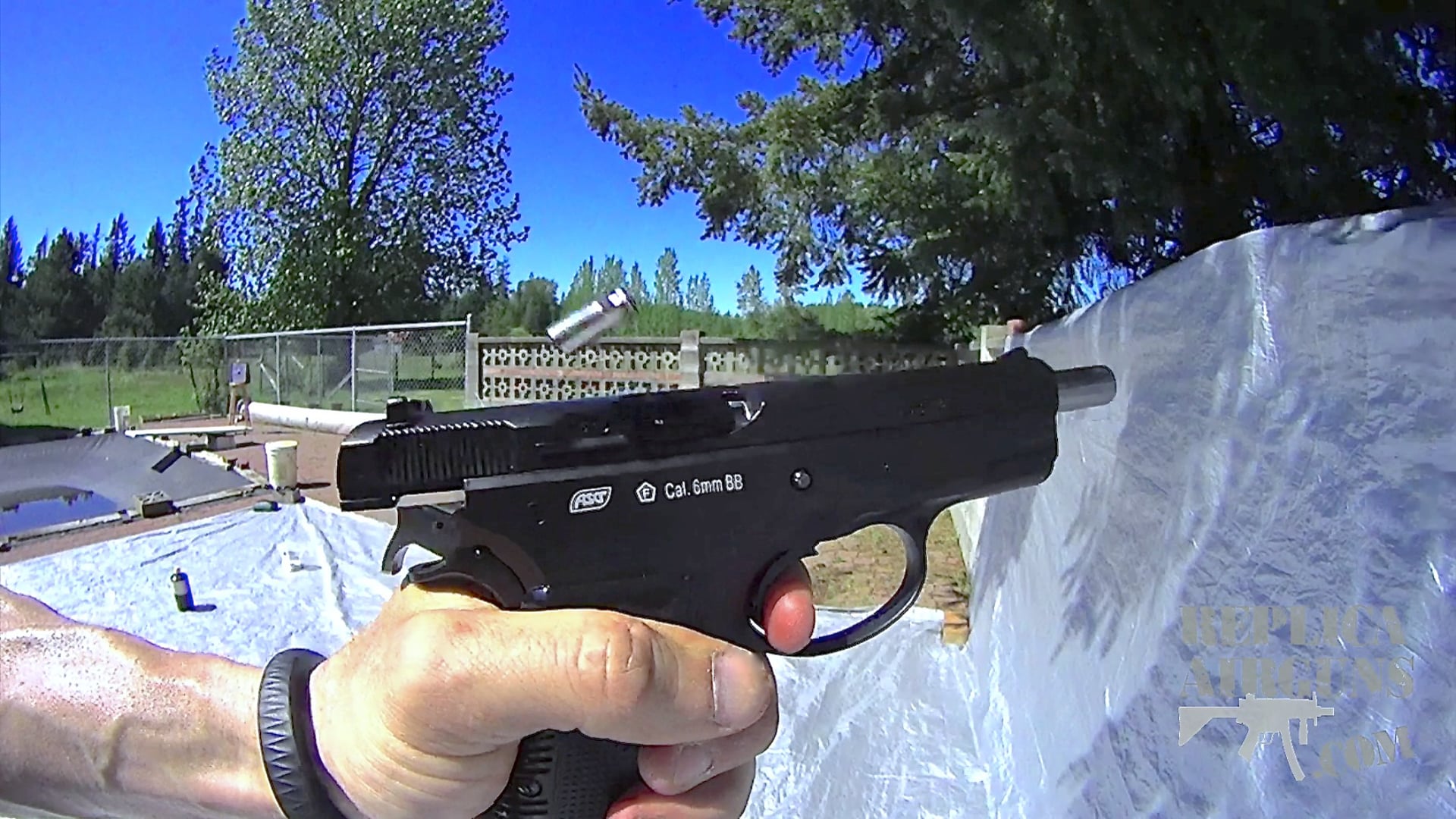 ASG - Marushin CZ 75 Blowback Shell Ejecting Airsoft Pistol Field Test Shooting Review