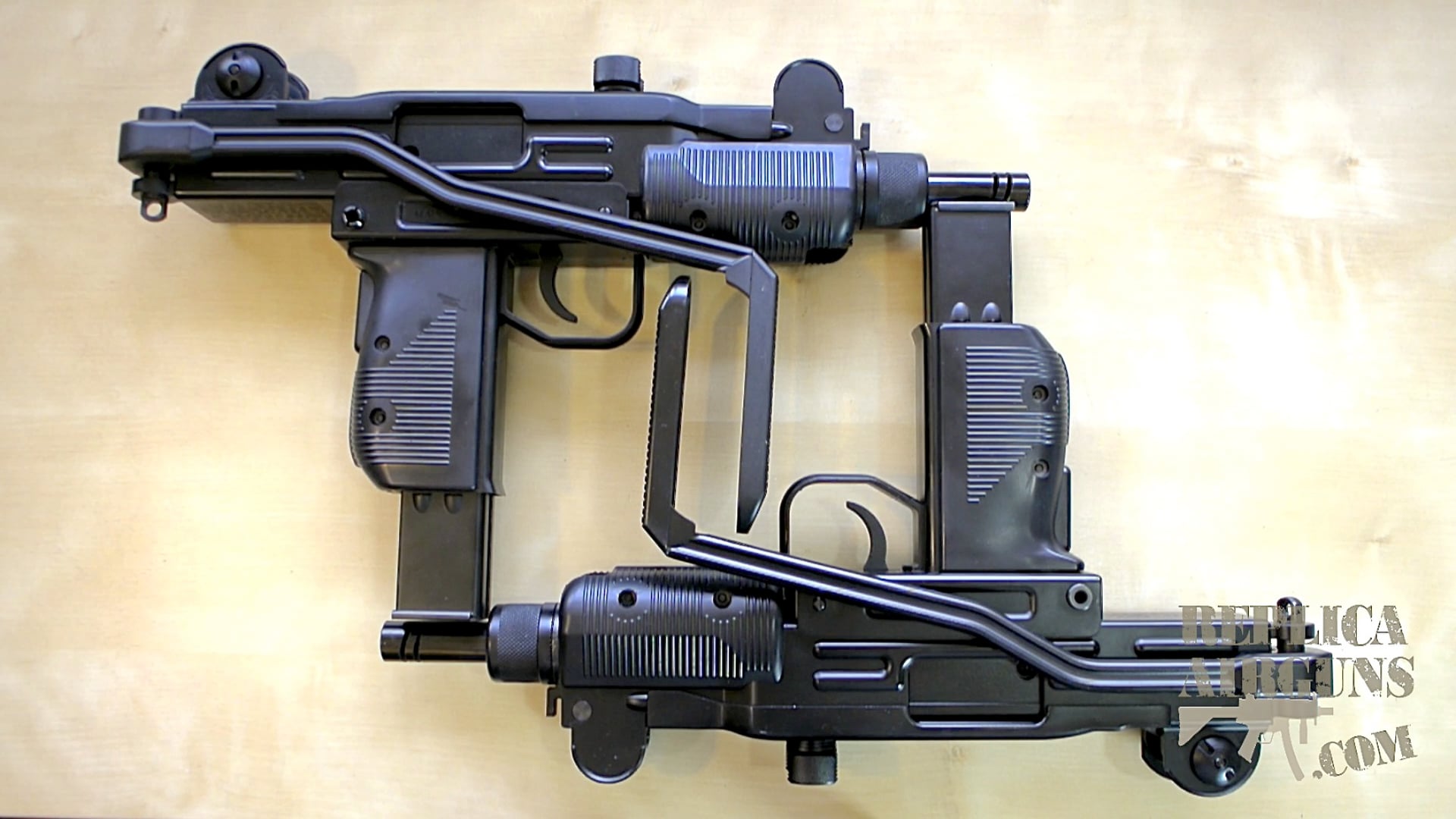 KWC Mini UZI BB Versus Airsoft Comparison Review - Table Top