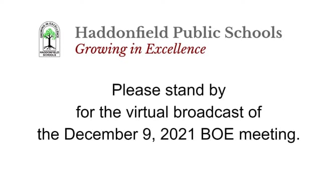 Haddonfield BOE December 9, 2021 Regular Meeting
