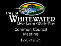 Whitewater Common Council meeting, Tuesday, Dec. 7, lake dredging plan 