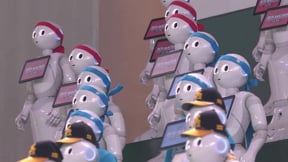 【ホークス・ファンフェスティバル2021】100体のpepperによるダンスタイム!! 2021年12月11日 福岡ソフトバンクホークス