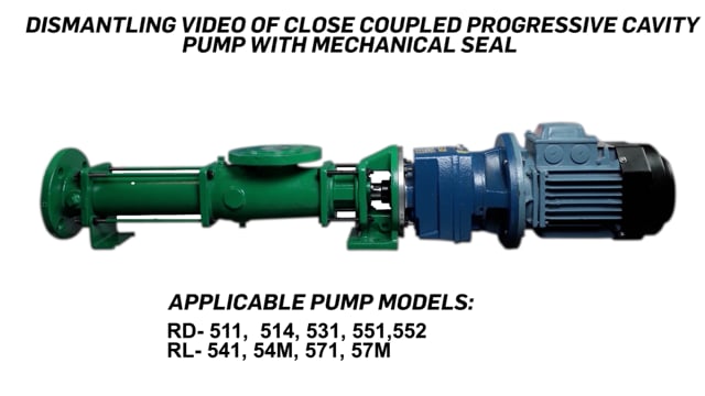 Dismantling Video of Close Coupled Progressive Cavity Pump with Mechanical Seal