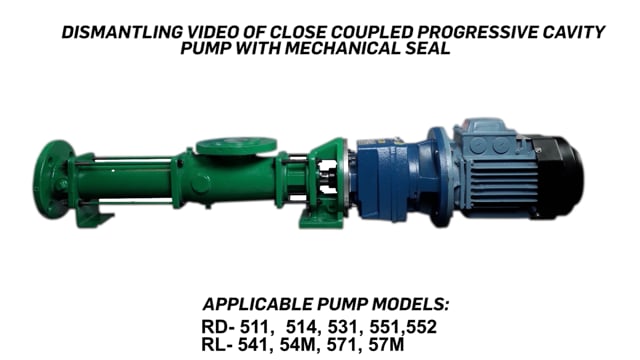 Dismantling of Close Coupled Progressive Cavity Pump with Mechanical Seal