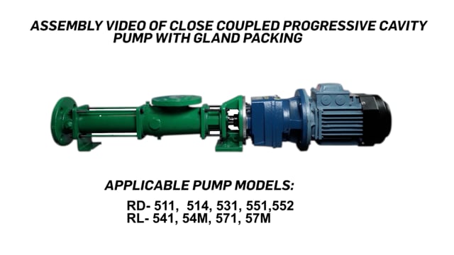 Assembly of Close Coupled Progressive Cavity Pump with Gland Packing