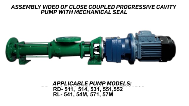 Assembly of Close Coupled Progressive Cavity Pump with Mechanical Seal