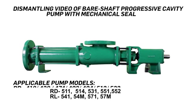 Dismantling of Bare-shaft Progressive Cavity Pump with Mechanical Seal