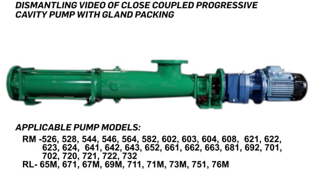 Dismantling of Close Coupled Progressive Cavity Pump with Gland Packing