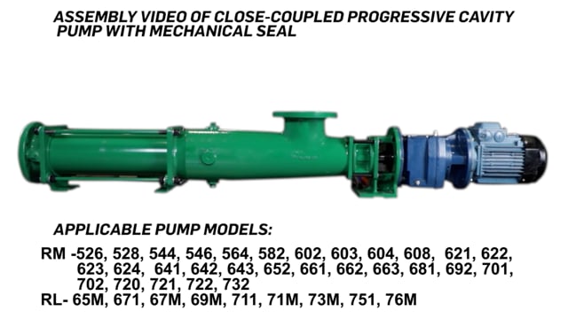Assembly of Close-Coupled Progressive Cavity Pump with Mechanical Seal