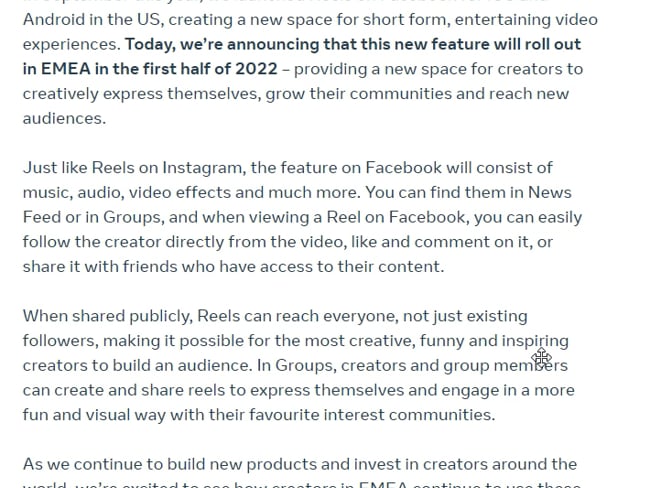 Wann startet Reels bei FB? Offizielle Aussage!