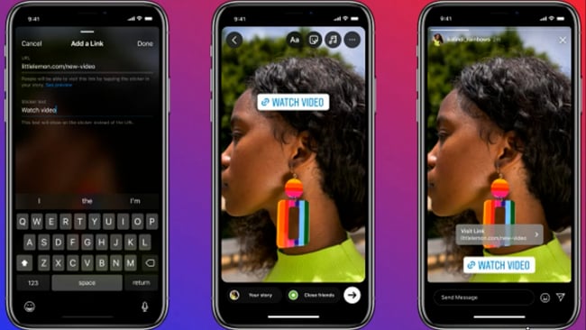 Der neue Link Sticker in Aktion