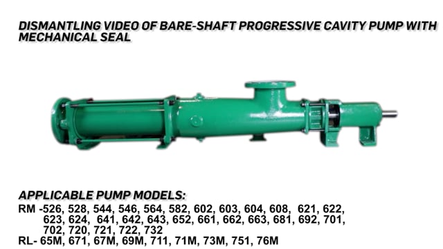 Dismantling of Bare-Shaft Progressive Cavity Pump With Mechanical Seal