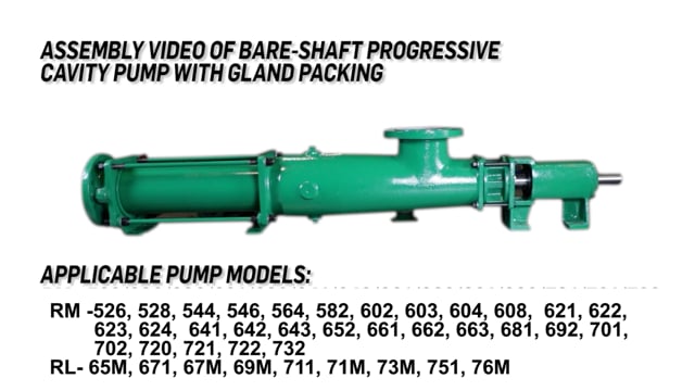Assembly Of Bare-Shaft Progressive Cavity Pump With Gland Packing