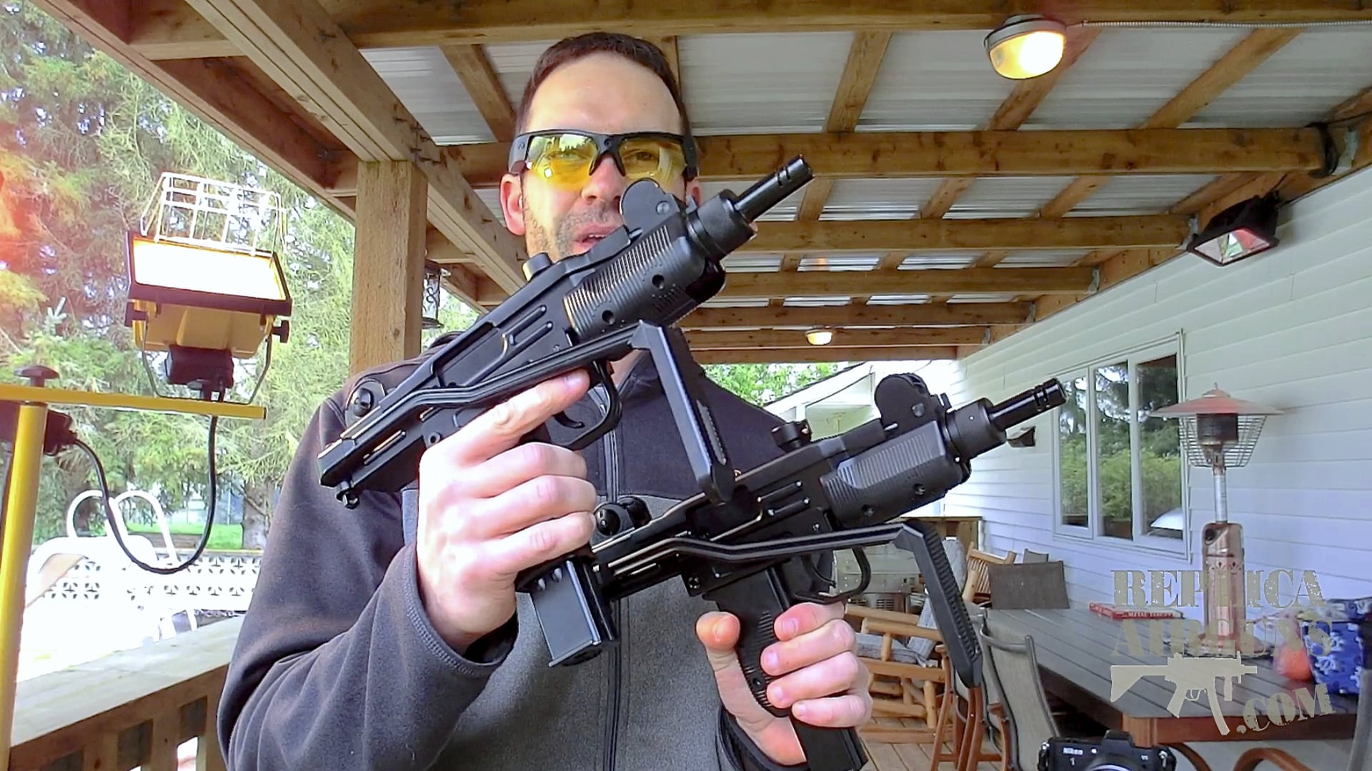 KWC Mini UZI BB Versus Airsoft Comparison Review - Field Test Shooting