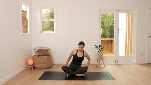 Easy Pose,  Reverse Table Top Variation, Seated Forward Bend, One-Legged Forward Bend, Corpse Pose