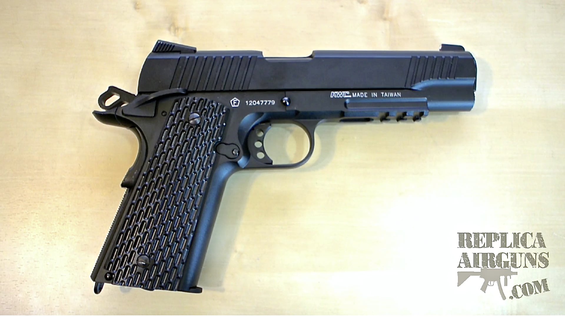 KWC M1911 Model A1 TAC CO2 Blowback BB Pistol Table Top