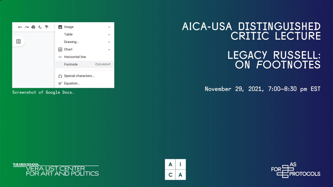 Legacy Russell - AICA-USA Distinguished Lecture