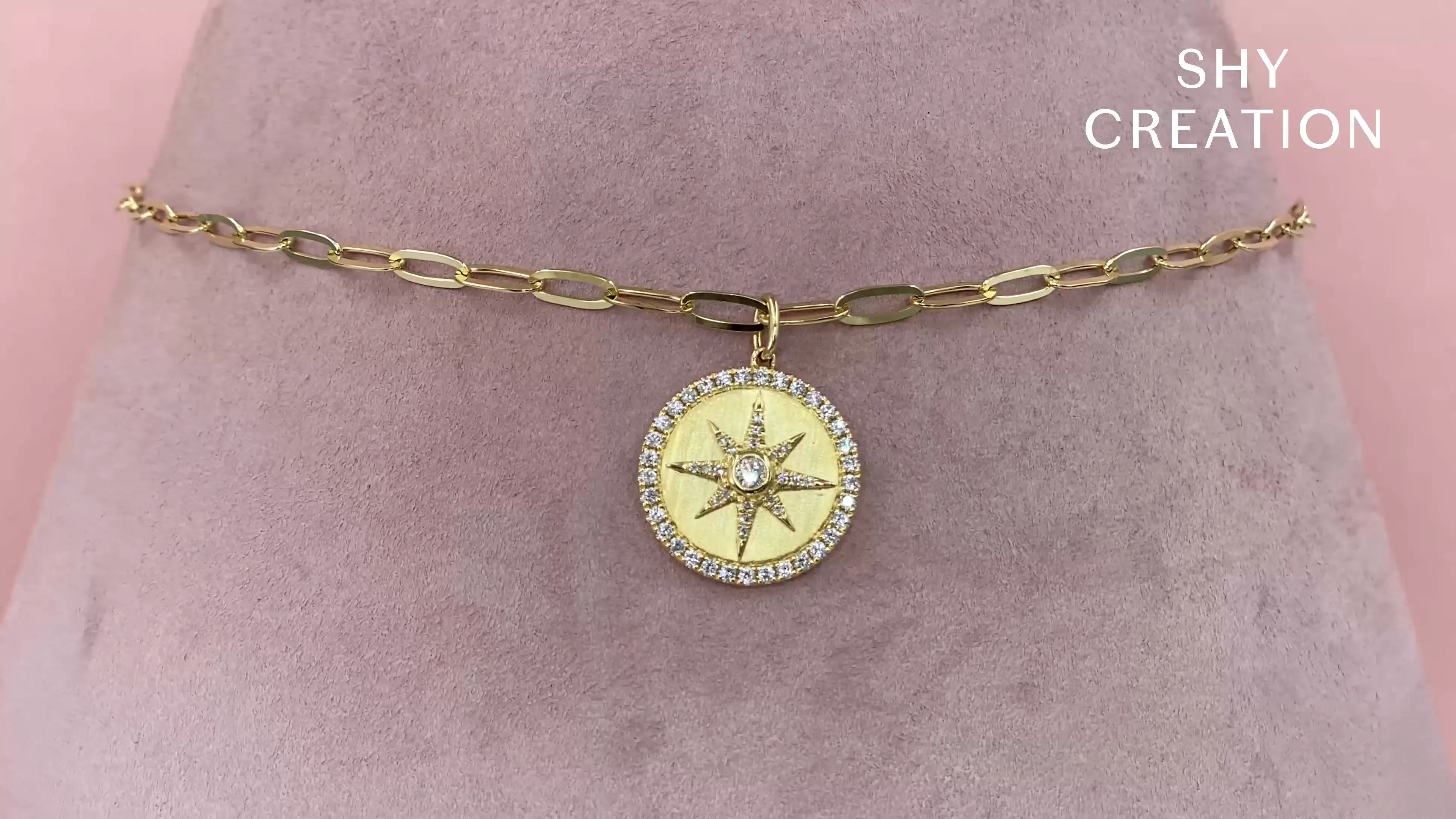 0.43CT DIAMOND BEZEL STAR PAPER CLIP LINK NECKLACE – Shy Creation