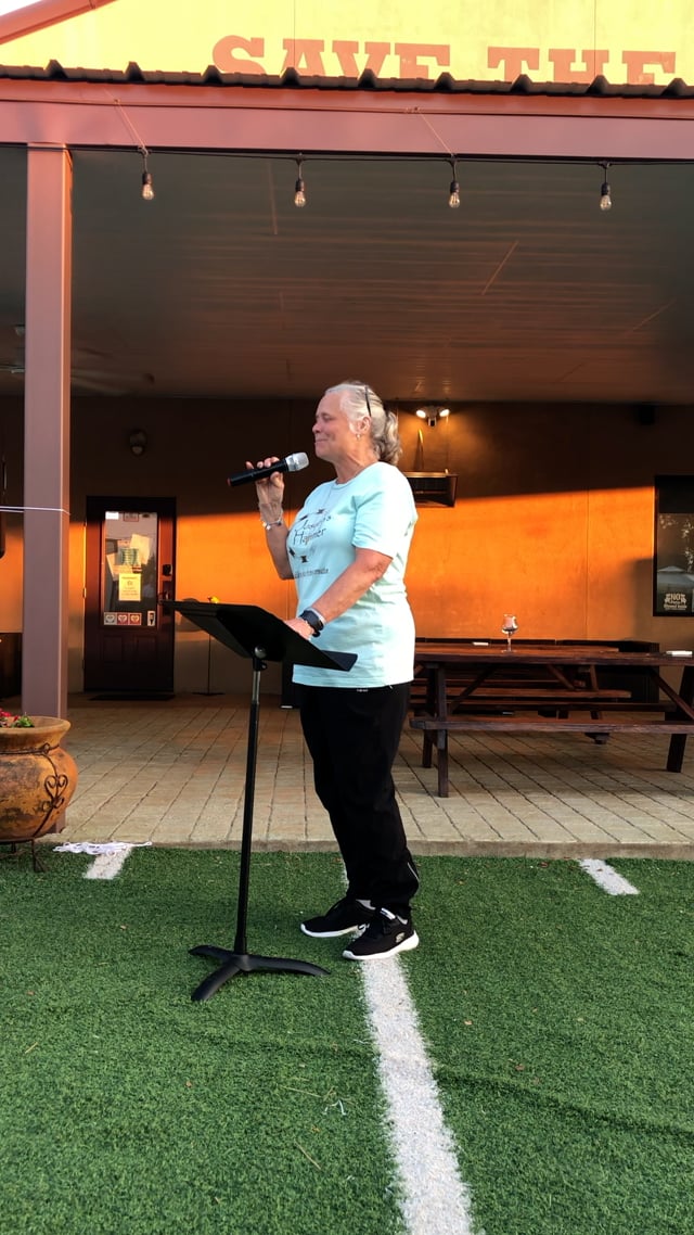 Paige Lechler speaking 100 Man Give a Damn Highland Lakes, September 30th, Save The World Brewery.