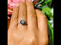 Ring met diamant, saffier en platina 5831-1833