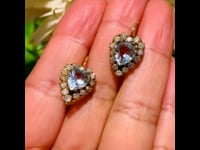 18ct, Aquamarine, Diamond, Earrings 8976-1327