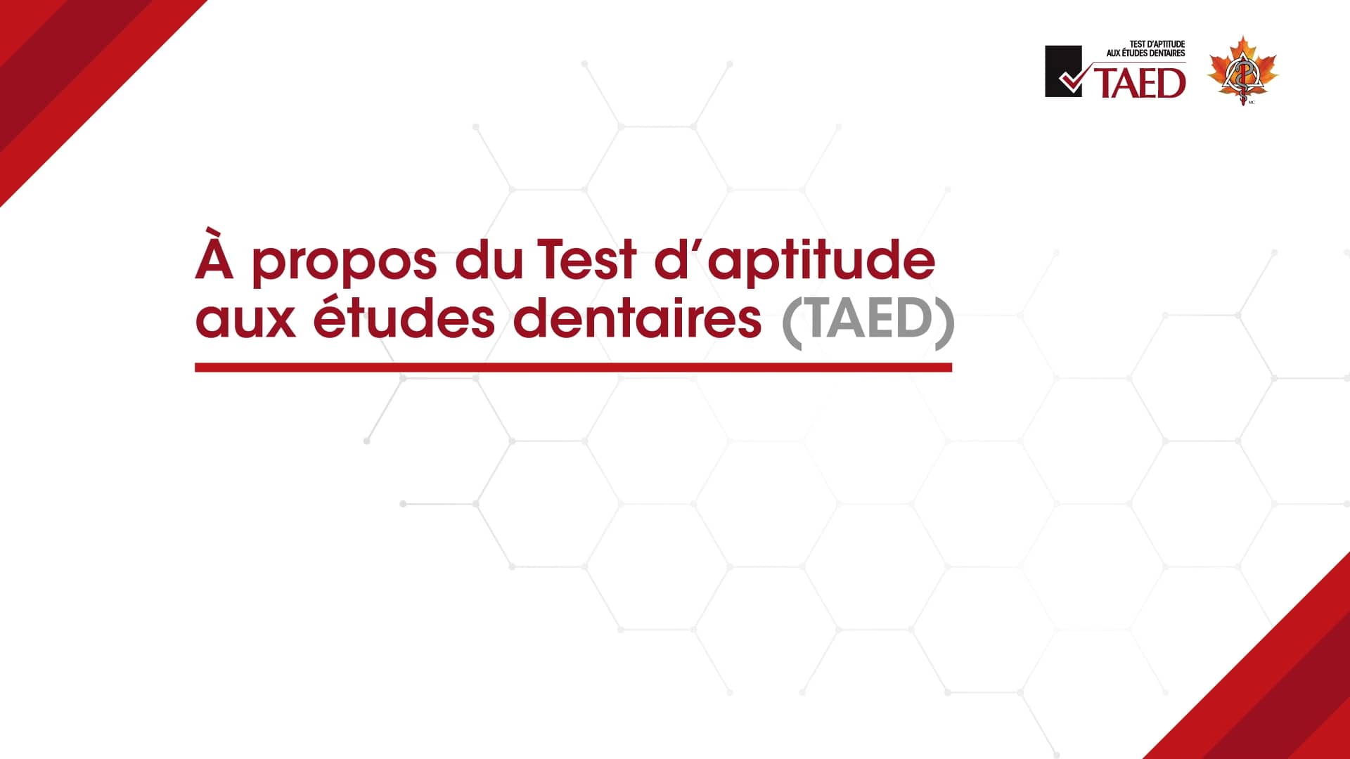Test d'aptitude aux études dentaires on Vimeo