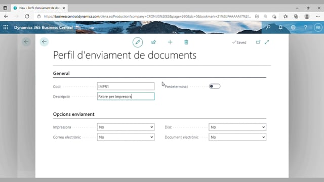 Perfil enviament documents